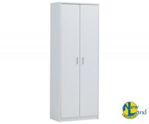 ARMOIRE DE RANGEMENT 'SPACIO' 2 PORTES ET 4 ÉTAGÈRES BLANC
