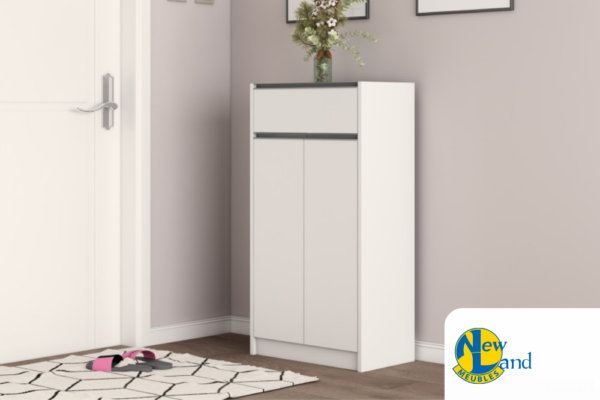 RANGEMENT CHAUS. 'LILLY' 2 PORTES ET 1 TIROIR BLANC