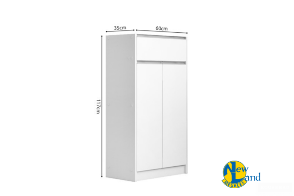 RANGEMENT CHAUS. 'LILLY' 2 PORTES ET 1 TIROIR BLANC – Image 3