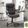 CHAISE DE BUREAU 'DALI' PU BRUN