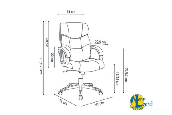 CHAISE DE BUREAU 'DALI' PU NOIR – Image 2