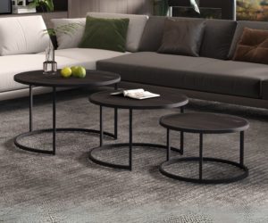 TABLE BASSE 'LENNOX' SET DE 3 BOIS DE MANGUIER