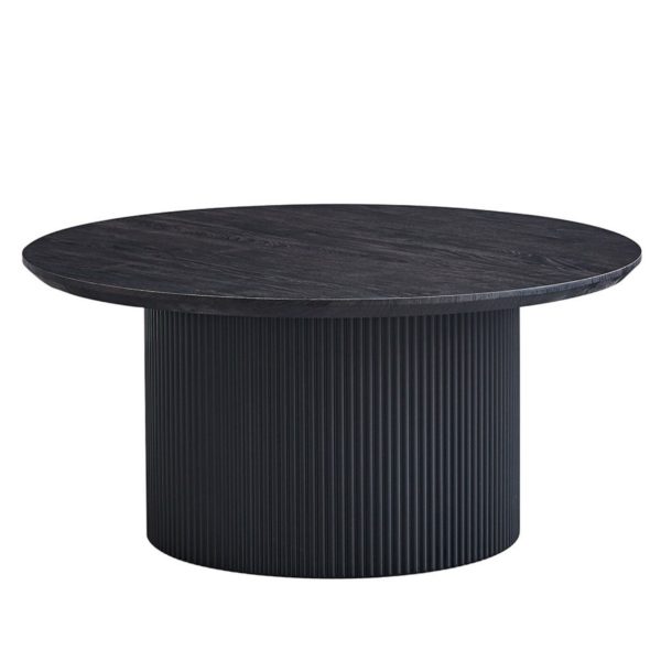 TABLE BASSE 'LAGOS' 80 CM RONDE DÉCOR BRUN FONCÉ – Image 2
