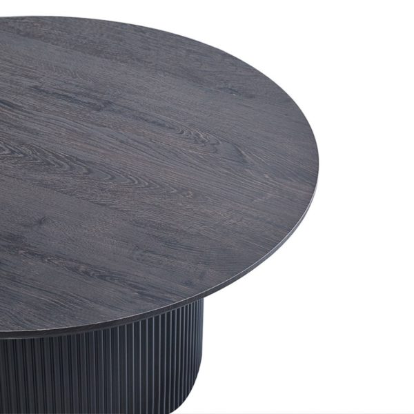 TABLE BASSE 'LAGOS' 80 CM RONDE DÉCOR BRUN FONCÉ – Image 3
