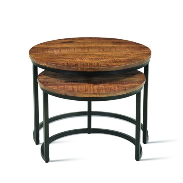 TABLE BASSE 'GOJA' SET DE 2 BOIS DE MANGUIER – Image 3