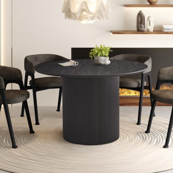 TABLE 'LAGOS' 120 CM RONDE DÉCOR BRUN FONCÉ