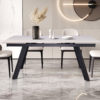 TABLE EXTENSIBLE 'HERA' 160-240 CM RECTANGULAIRE PIERRE BLANC