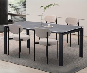TABLE 'ZEUS' 180 CM RECTANGULAIRE PIERRE GRIS