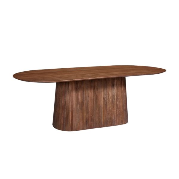 TABLE 'MIGUEL' 230 CM OVALE BOIS DE MANGUIER BRUN CLAIR – Image 2