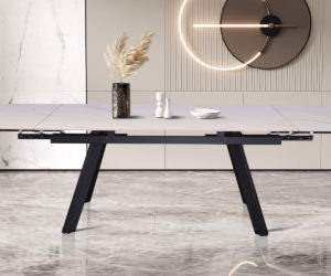 Alternative view of TABLE EXTENSIBLE 'HERA' 160-240 CM RECTANGULAIRE PIERRE BLANC