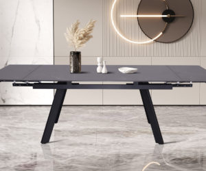 Alternative view of TABLE EXTENSIBLE 'HERA' 160-240 CM RECTANGULAIRE PIERRE NOIR
