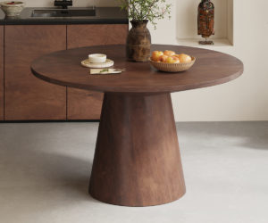 Alternative view of Table 'Tommy' 130 cm Ronde Bois de Manguier Brun