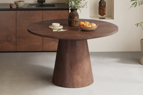 Table 'Tommy' 130 cm Ronde Bois de Manguier Brun – Image 2