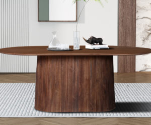 Table 'Miguel' 200 cm Ovale Bois de manguier Brun clair