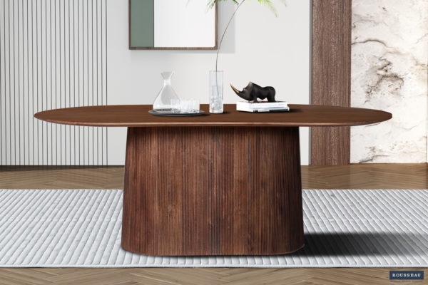Table 'Miguel' 200 cm Ovale Bois de manguier Brun clair