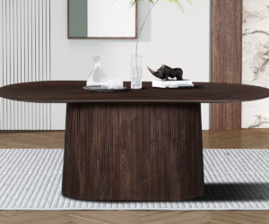 Table 'Miguel' 200 cm Ovale Bois de manguier Brun foncé