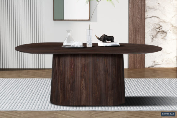 Table 'Miguel' 200 cm Ovale Bois de manguier Brun foncé