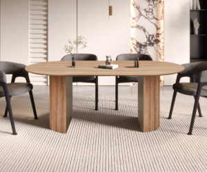 Table 'Lagos' 200 cm Ovale Décor Chêne Vieilli