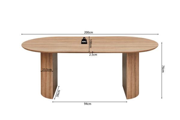 Table 'Lagos' 200 cm Ovale Décor Chêne Vieilli – Image 7