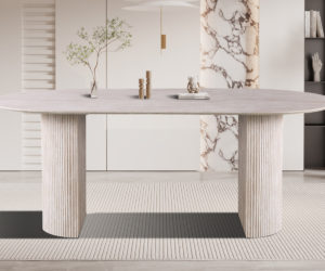 Alternative view of Table 'Lagos' 200 cm Ovale Décor Travertin Beige
