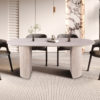 Table 'Lagos' 200 cm Ovale Décor Travertin Beige