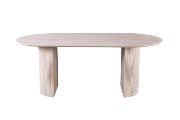 Table 'Lagos' 200 cm Ovale Décor Travertin Beige – Image 3