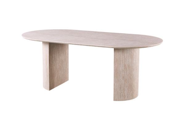Table 'Lagos' 200 cm Ovale Décor Travertin Beige – Image 4