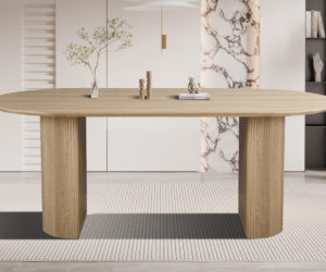 Alternative view of Table 'Lagos' 200 cm Ovale Décor Chêne Naturel