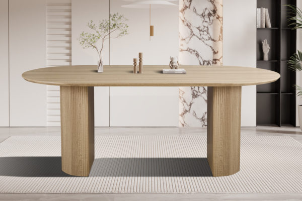 Table 'Lagos' 200 cm Ovale Décor Chêne Naturel – Image 2