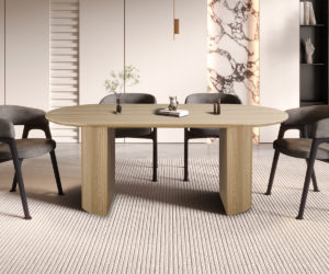 Table 'Lagos' 200 cm Ovale Décor Chêne Naturel