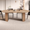 Table 'Lagos' 220 cm Ovale Décor Chêne Vieilli
