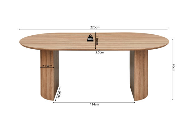 Table 'Lagos' 220 cm Ovale Décor Chêne Vieilli – Image 7