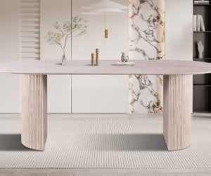 Alternative view of Table 'Lagos' 220 cm Ovale Décor Travertin Beige