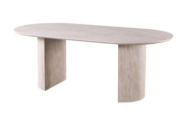 Table 'Lagos' 220 cm Ovale Décor Travertin Beige – Image 4