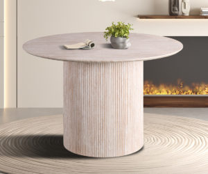 Alternative view of Table 'Lagos' 120 cm Ronde Décor Travertin Beige