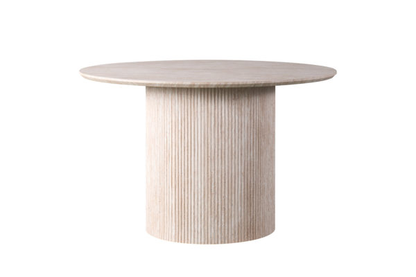 Table 'Lagos' 120 cm Ronde Décor Travertin Beige – Image 3