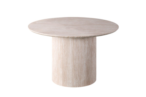 Table 'Lagos' 120 cm Ronde Décor Travertin Beige – Image 4
