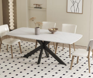 Table 'Apollo' 180 cm Ovale Danoise Pierre Blanc
