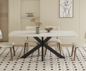 Alternative view of Table 'Apollo' 180 cm Ovale Danoise Pierre Blanc