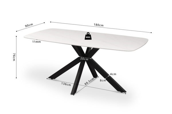 Table 'Apollo' 180 cm Ovale Danoise Pierre Blanc – Image 8