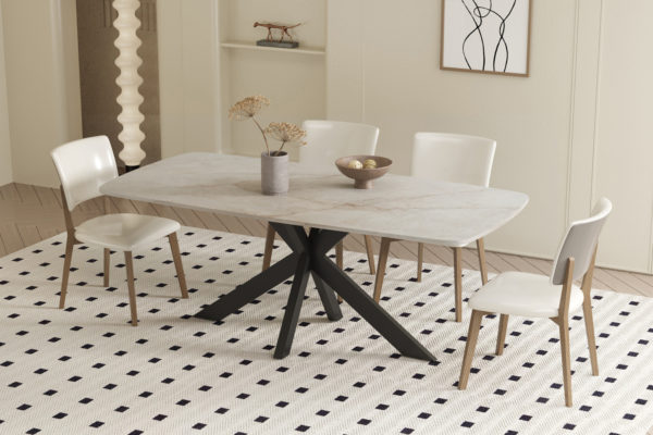 Table 'Apollo' 180 cm Ovale Danoise Pierre Brillant Shakespear Beige