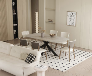 Alternative view of Table 'Apollo' 180 cm Ovale Danoise Pierre Brillant Shakespear Beige