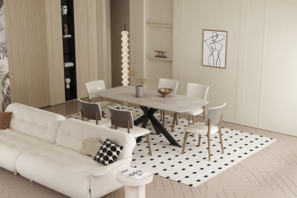 Table 'Apollo' 180 cm Ovale Danoise Pierre Brillant Shakespear Beige – Image 2