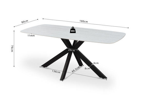 Table 'Apollo' 180 cm Ovale Danoise Pierre Baroque Gris – Image 7