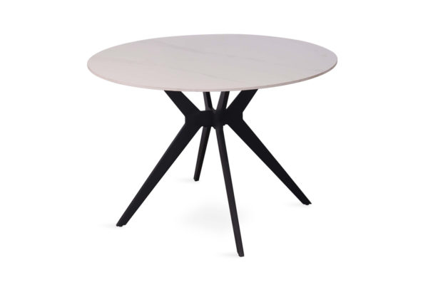 Table 'Apollo' 110 cm Pierre Brillante Ronde Snow Blanc – Image 5