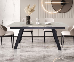 Table extensible 'Hera' 160-240 cm Rectangulaire Brillant Shakespear Beige