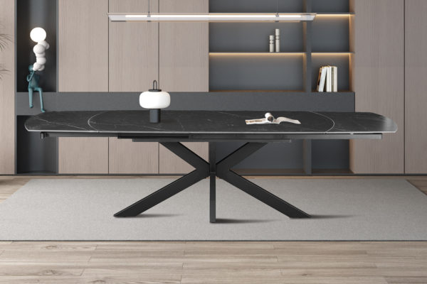 Table extensible 'Ares' 160-240 cm Ovale Danoise Pierre Noir