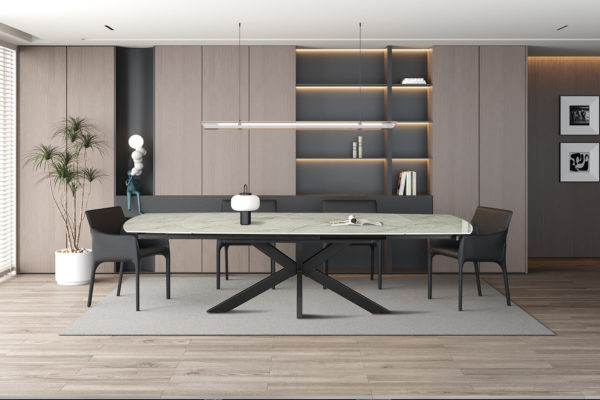Table extensible 'Ares' 160-240 cm Ovale Danoise Brillant Pierre Beige – Image 3