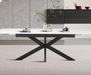 Table extensible 'Hestia' 180-220 cm Ovale Danoise Pierre Blanc