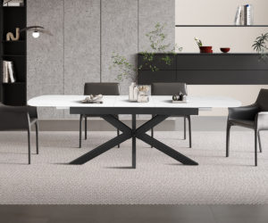Alternative view of Table extensible 'Hestia' 180-220 cm Ovale Danoise Pierre Blanc